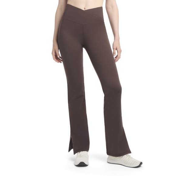 NWT Chocolate Brown Flared Women's Legging Slit Pants - Picture 1 of 8